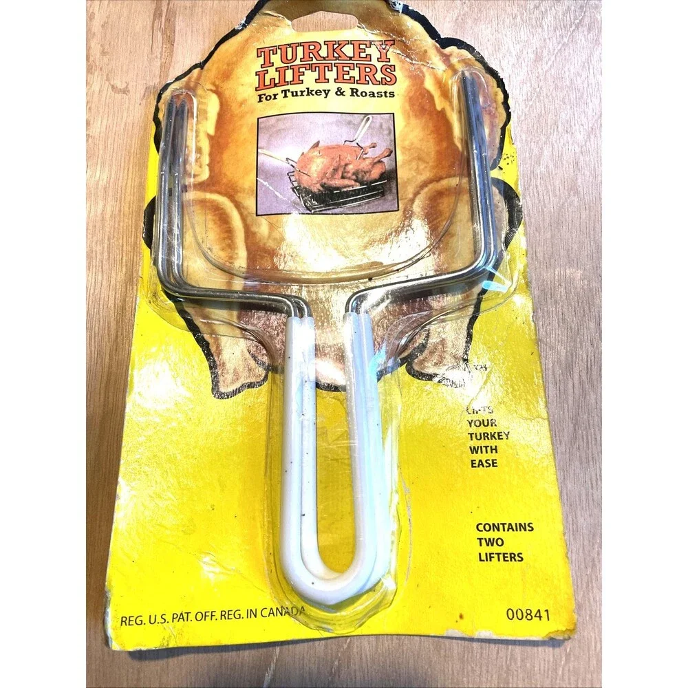 Turkey Lifters Forks Large Pork Beef Stainless Steel Set of 2 Thanksgiving Tools